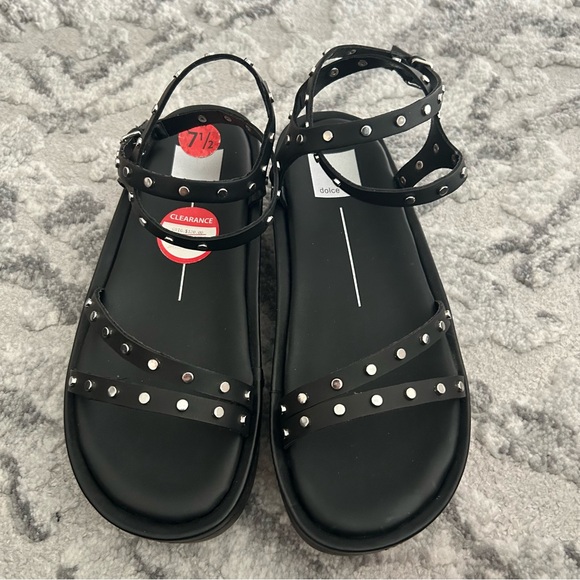 Dolce Vita Camden Black Studded Platform Sandals - Picture 2 of 9